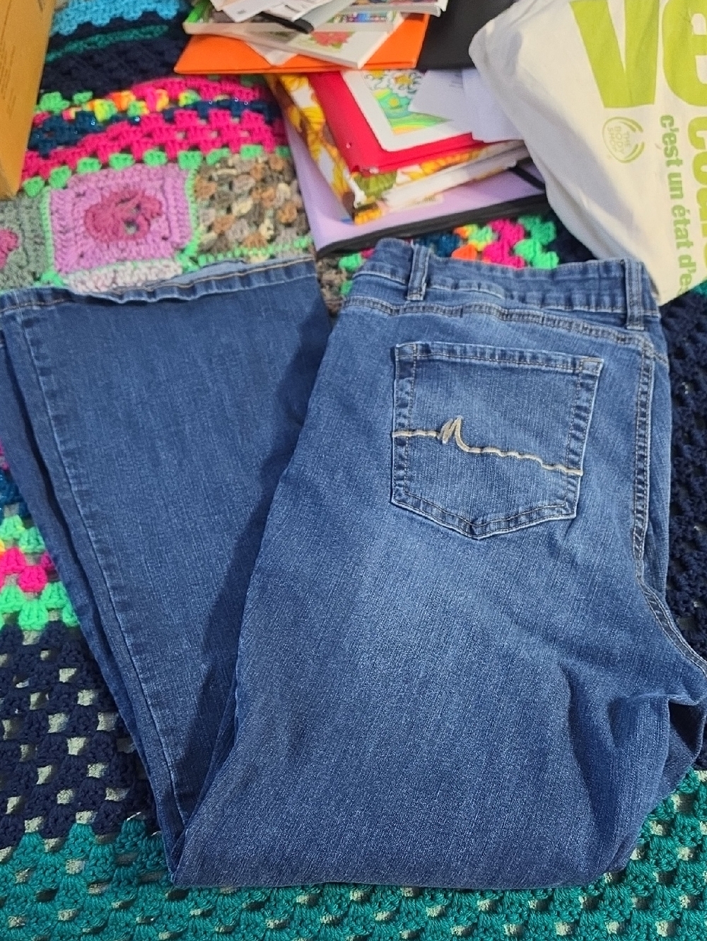 Maurices Blue Flare Jeans with Back Pocket Stitch